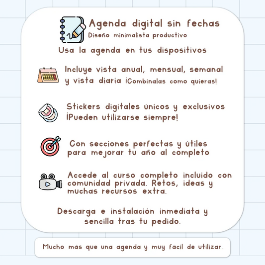 agenda digital minimalista sin fechas
