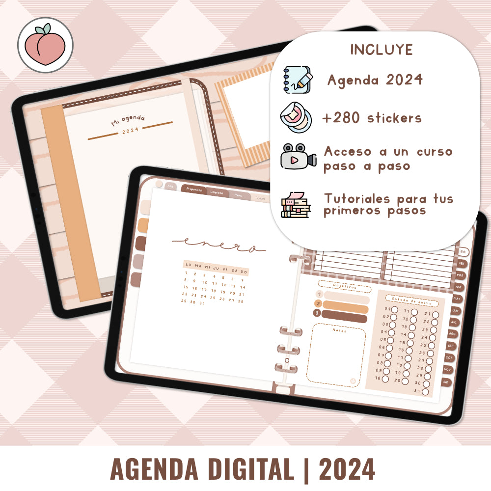 Descargar agenda digital 2024 - Plantilla agenda GoodNotes gratis – Writeres