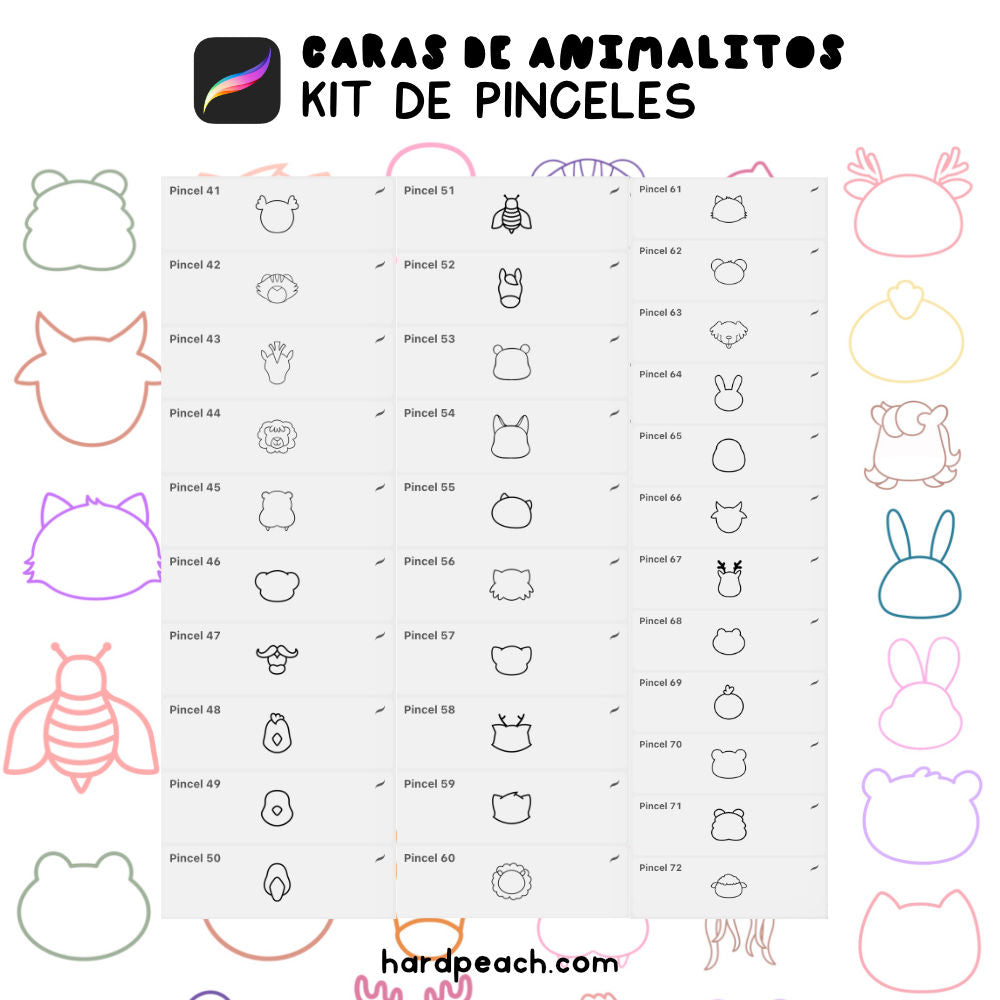 PROCREATE BRUSH KIT: ANIMAL FACES