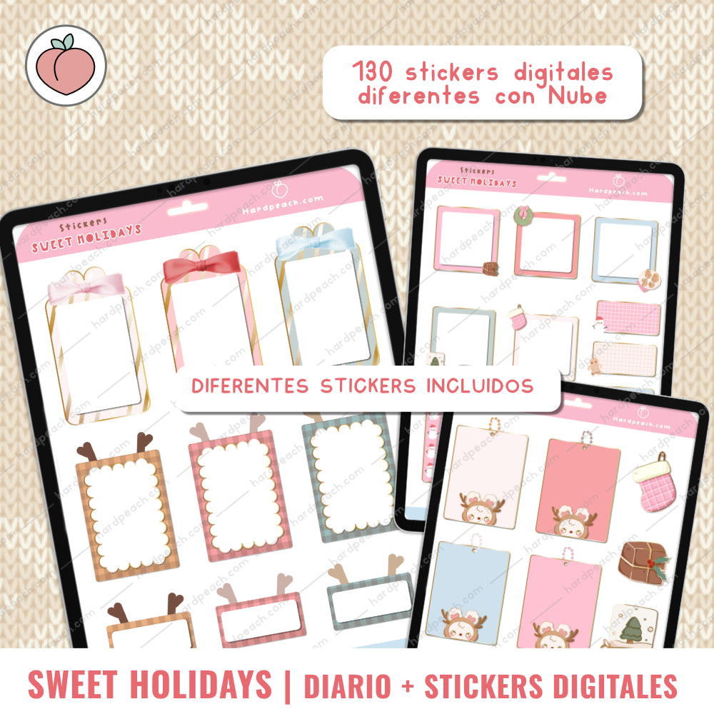 DIARIO NAVIDEÑO DIGITAL: Colección Sweet Holidays con Conejita Nube con stickers incluidos