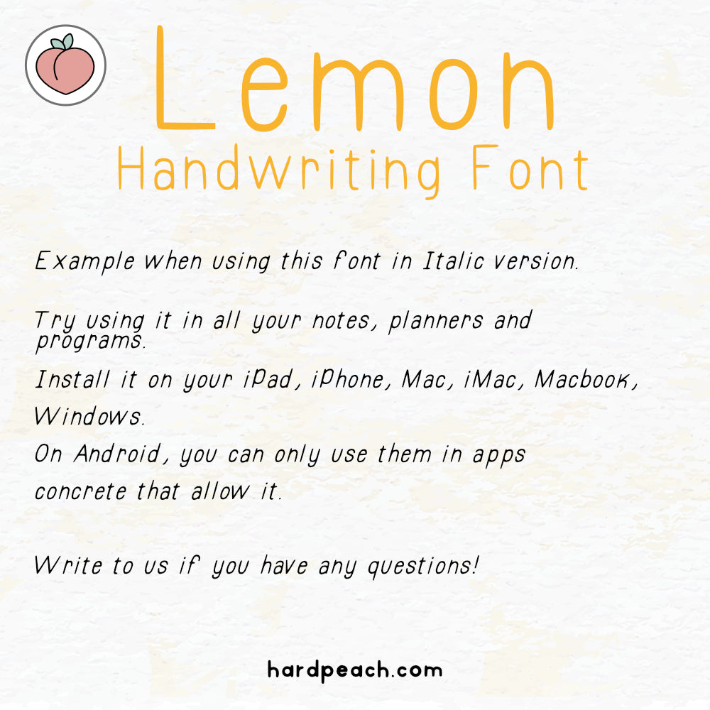 LEMON HANDWRITTEN FONT