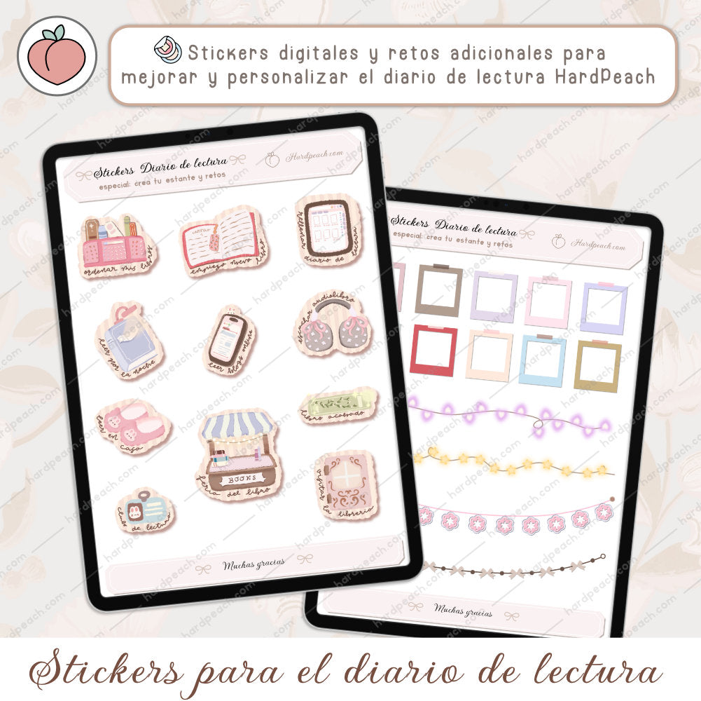 KIT AMANTES DE LA LECTURA: Diario de lectura, seguimiento de libros y stickers extra