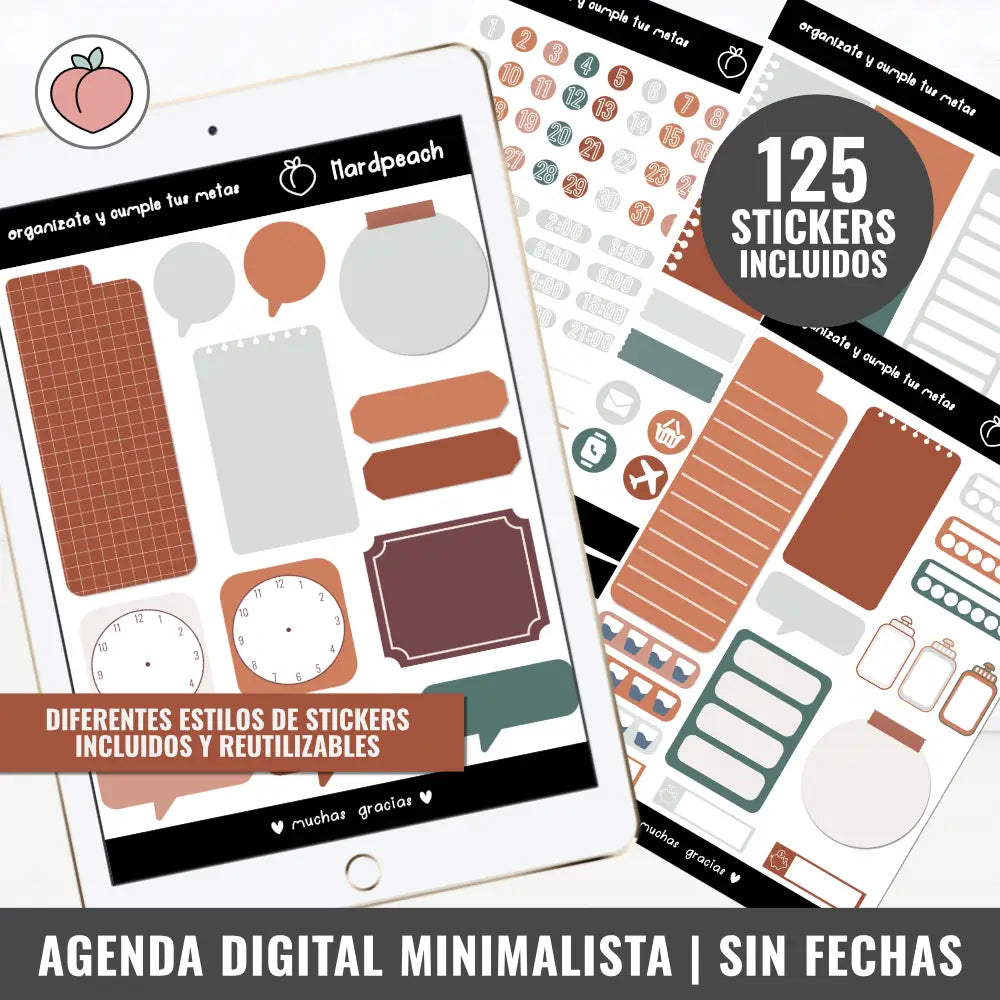 Stickers para la agenda digital minimalista