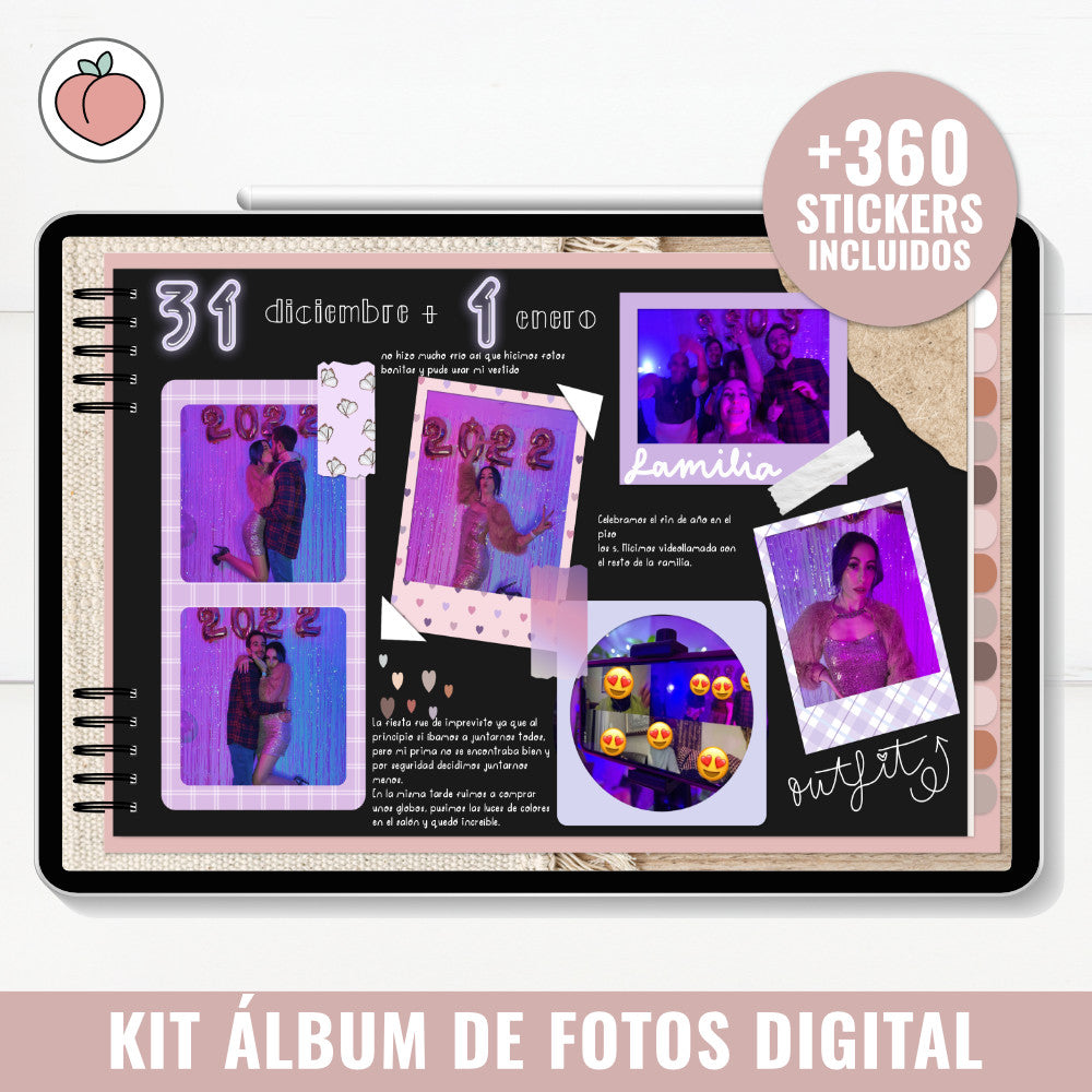KIT Crea tu álbum de fotos digitales con Stickers digitales