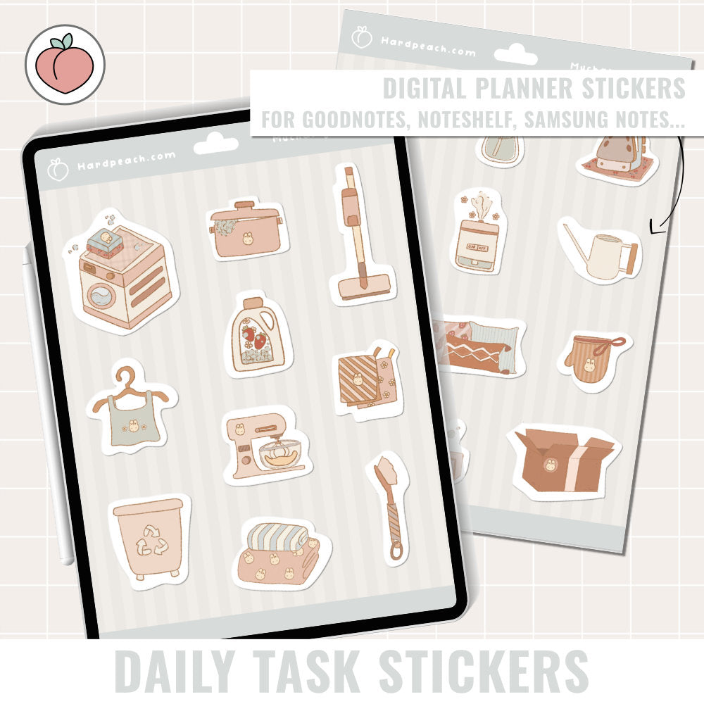 Housework Digital Planner Stickers