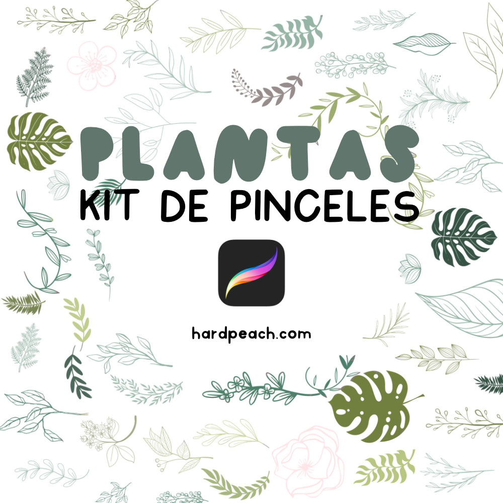 KIT DE PINCELES PARA PROCREATE: PLANTAS Y HOJAS