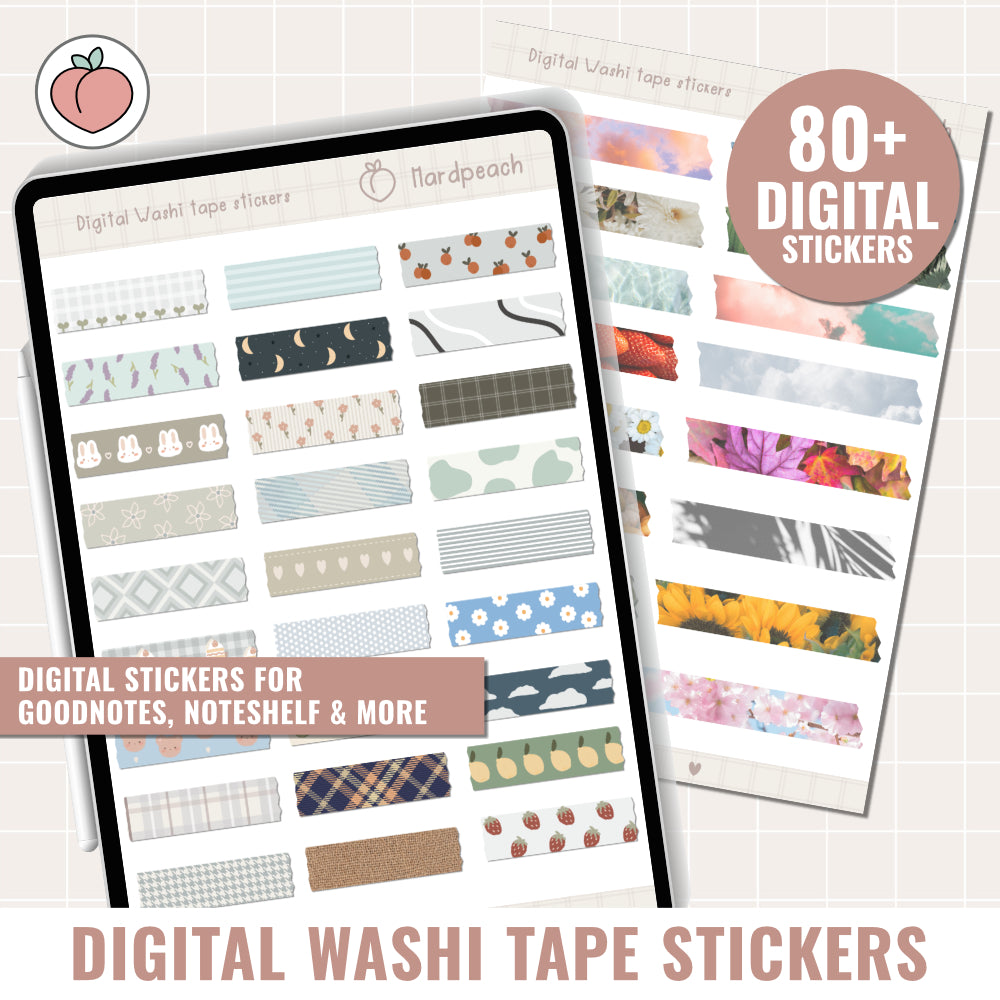Pretty Digital Washi Tape Stickers – HardPeach