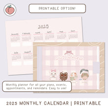 Load image into Gallery viewer, MONTHLY PLANNER - 2025 CALENDAR | PRINT VERSION 
