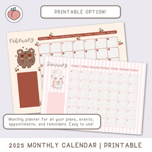 Load image into Gallery viewer, MONTHLY PLANNER - 2025 CALENDAR | PRINT VERSION 
