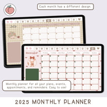 Load image into Gallery viewer, MONTHLY PLANNER 2025 - LANDSCAPE DIGITAL PLANNER | PASTEL COVER 
