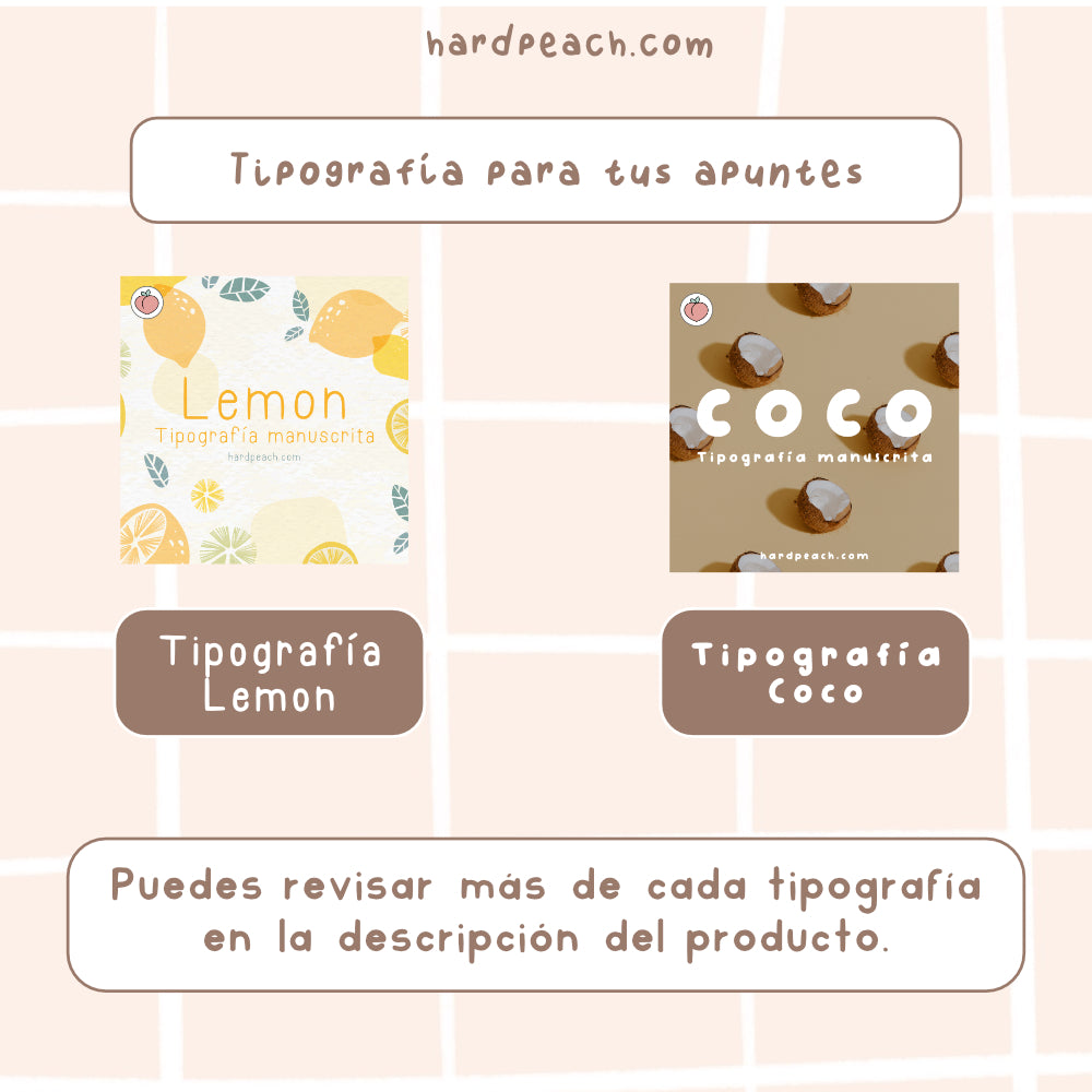 KIT PARA ESTUDIANTES: Planificación de estudio con agenda digital sin fechas y reutilizable, tipografías y stickers para apuntes