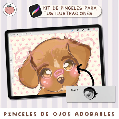 Pinceles de ojos kawaii para procreate