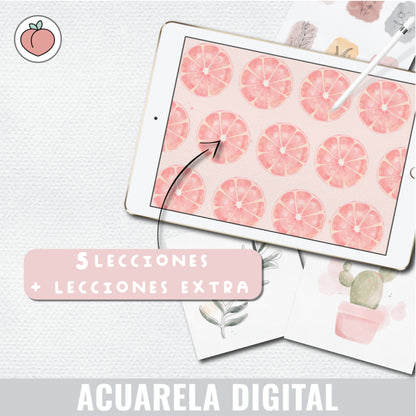 ACUARELA DIGITAL EN PROCREATE: CURSO COMPLETO PASO A PASO PARA PRINCIPIANTES Y AVANZADOS, PINCELES + RECURSOS INCLUIDOS