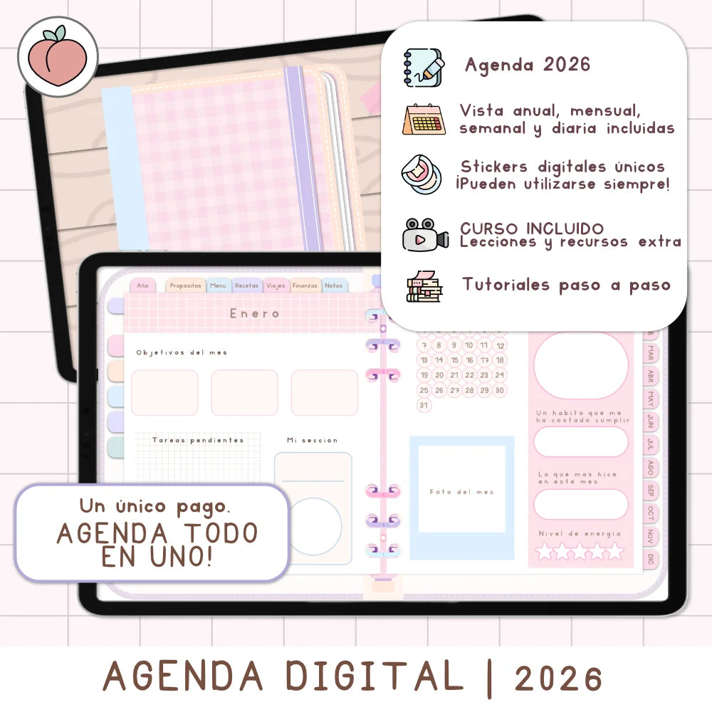 agenda digital 2026 en colores pastel