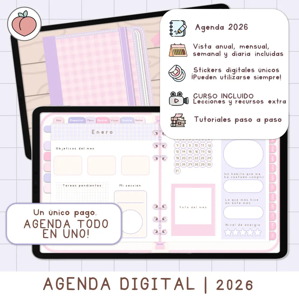 agenda digital 2026 lavanda completa