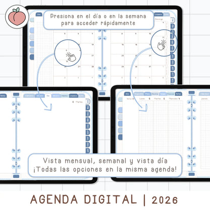 agenda digital 2026 plantillas para Goodnotes y samsung