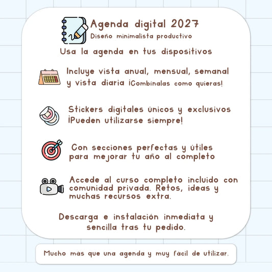 agenda digital para 2027 de color azul