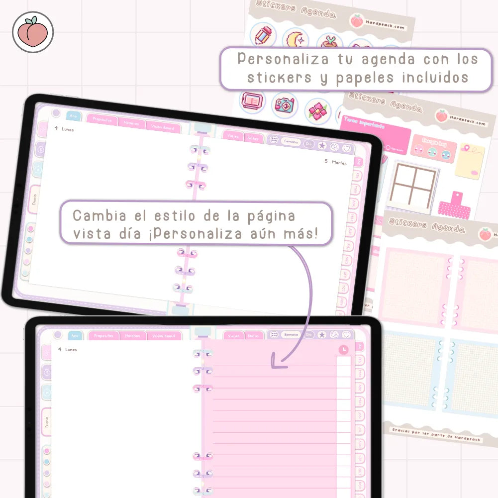 agenda digital 2027 pastel stickers