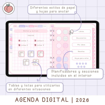 agenda digital con secciones extra 