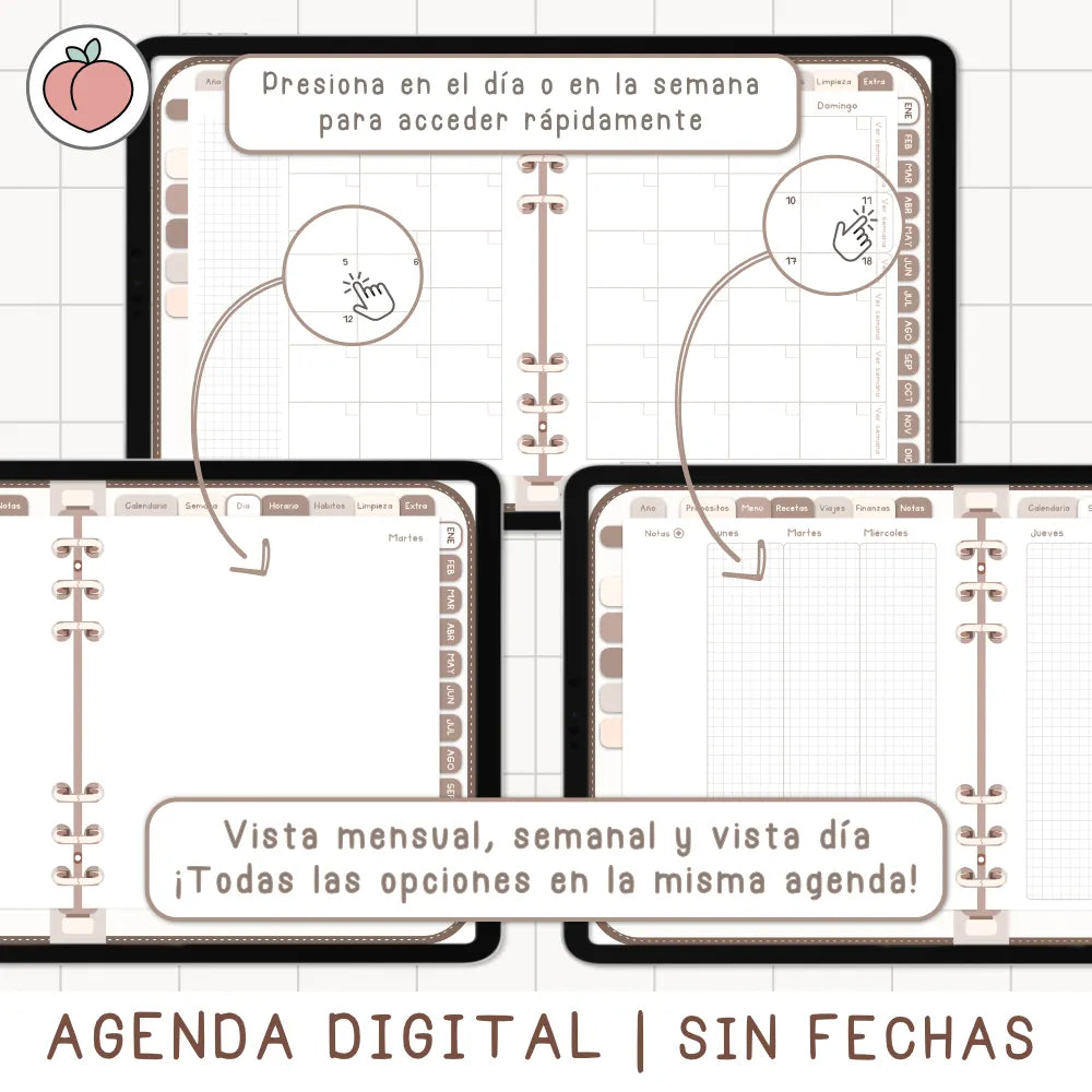 agenda digital en color marron
