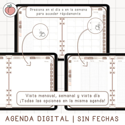 agenda digital en color marron