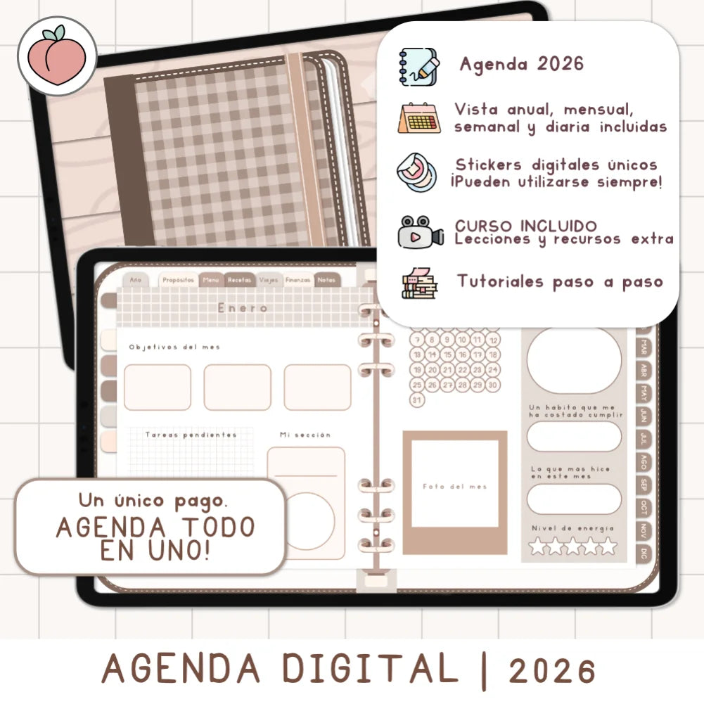 agenda digital 2026 minimalista