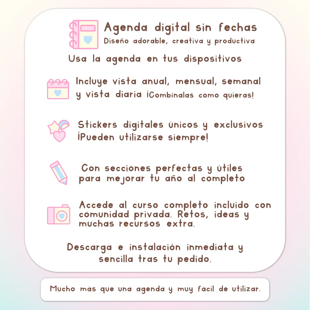 agenda digital kawaii aesthetic descargar
