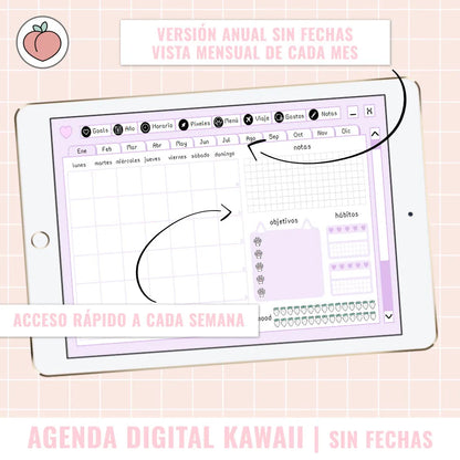 agenda digital kawaii sin fechas para descargar