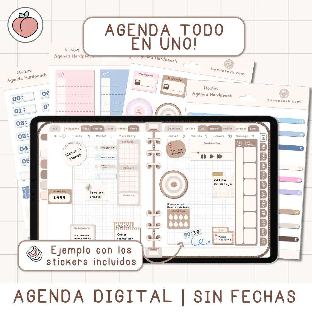 agenda digital minimalista marron
