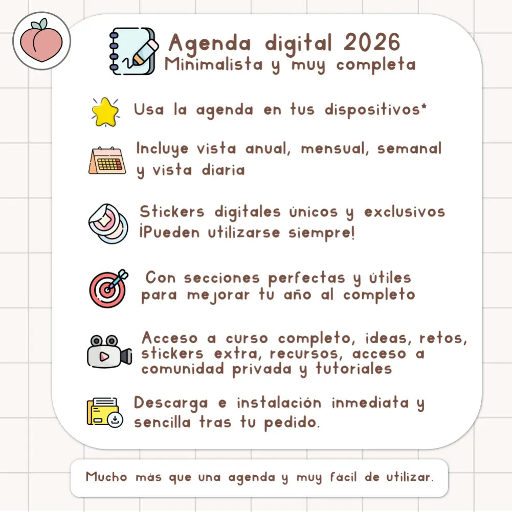 agenda digital minimalista en tonos nude 2026