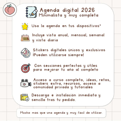agenda digital minimalista en tonos nude 2026
