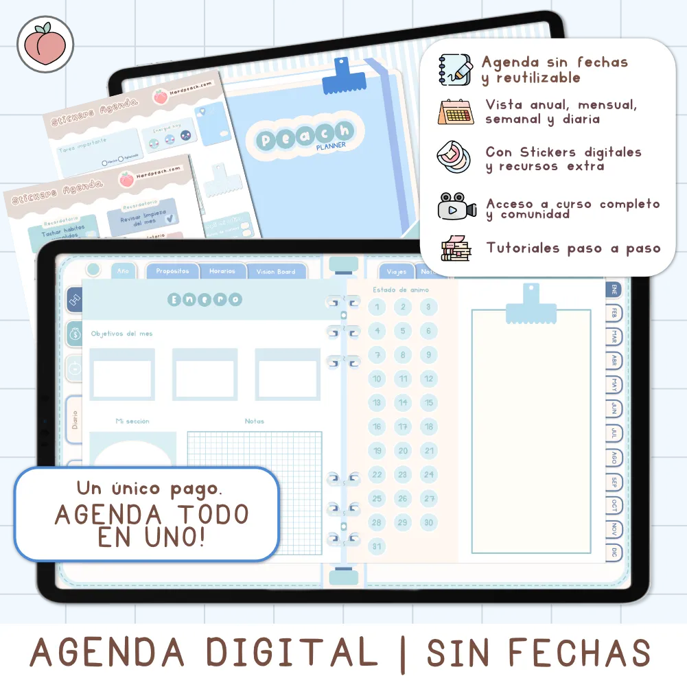agenda digital minimalista reutilizable