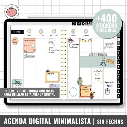 agenda digital minimalista sin fechas