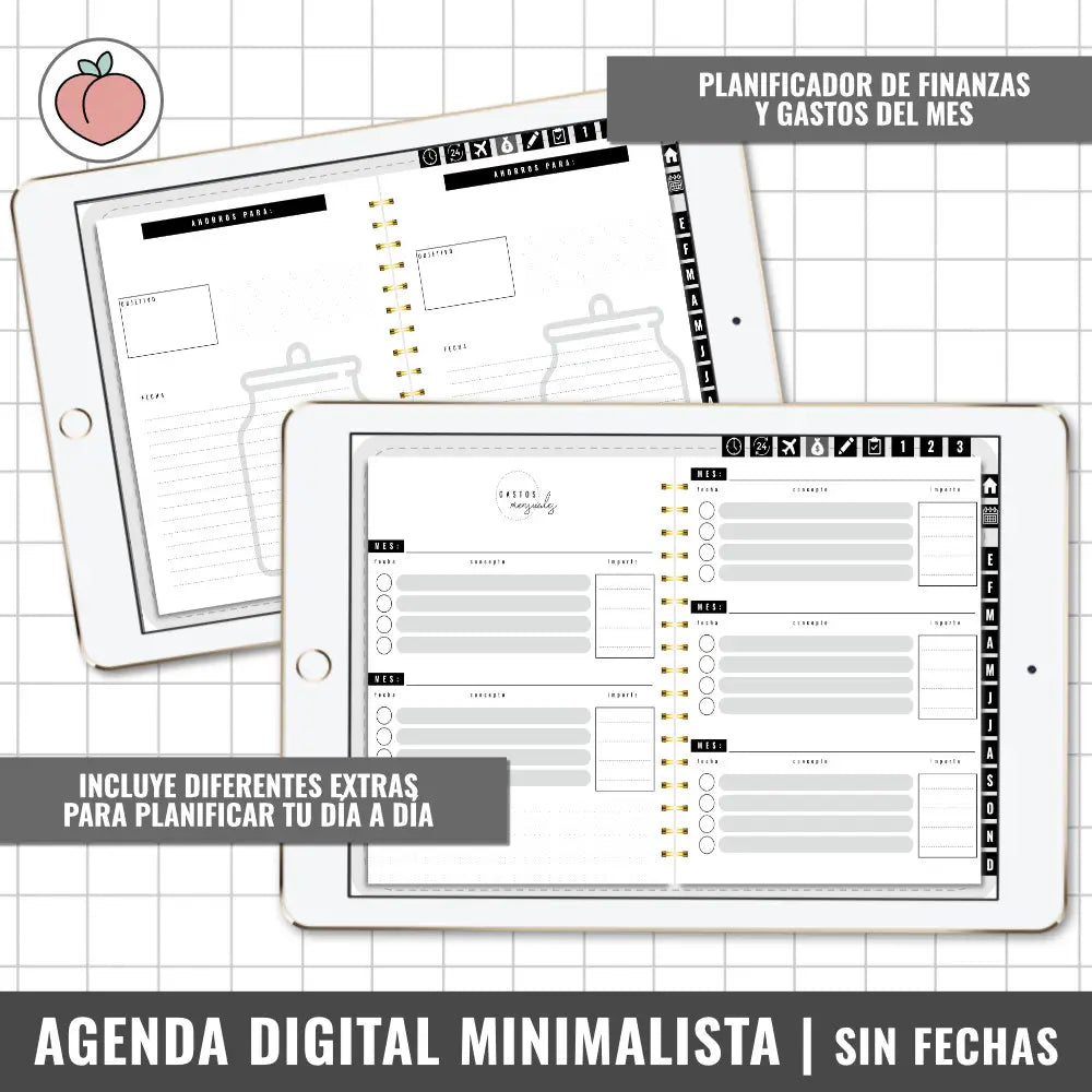 agenda digital negra minimalista