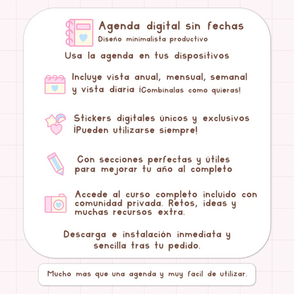 agenda digital pastel sin fechas