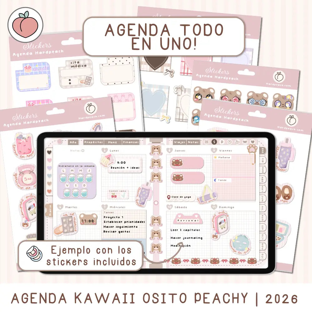 agenda digital todo en uno con stickers