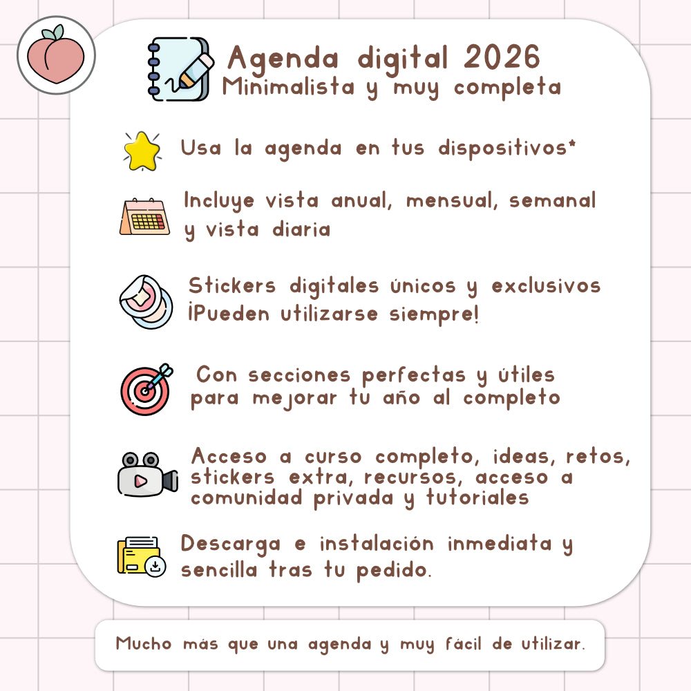 agenda en colores pasteles 2026