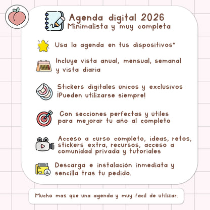 agenda en colores pasteles 2026