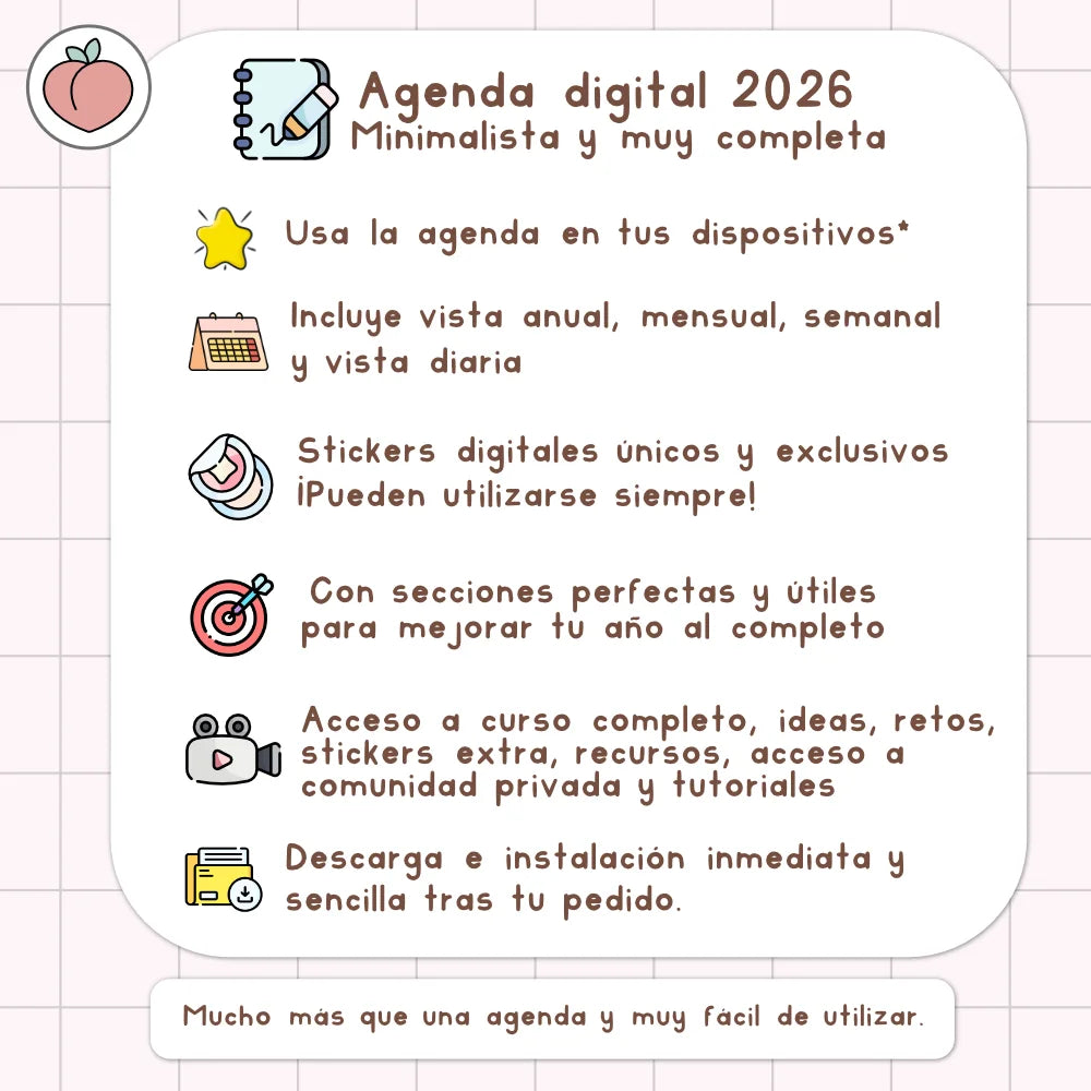 agenda en colores pasteles 2026