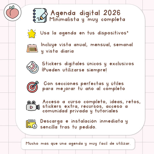 agenda en colores pasteles 2026