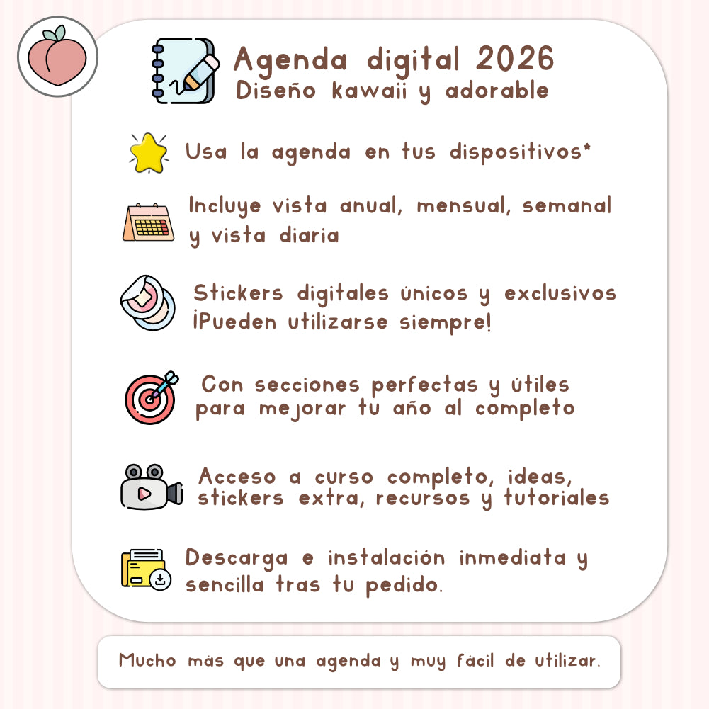 agenda kawaii hardpeach