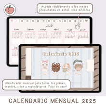 Load image into Gallery viewer, 2025 HORIZONTAL CALENDAR - MONTHLY DIGITAL PLANNER  - Spanish version
