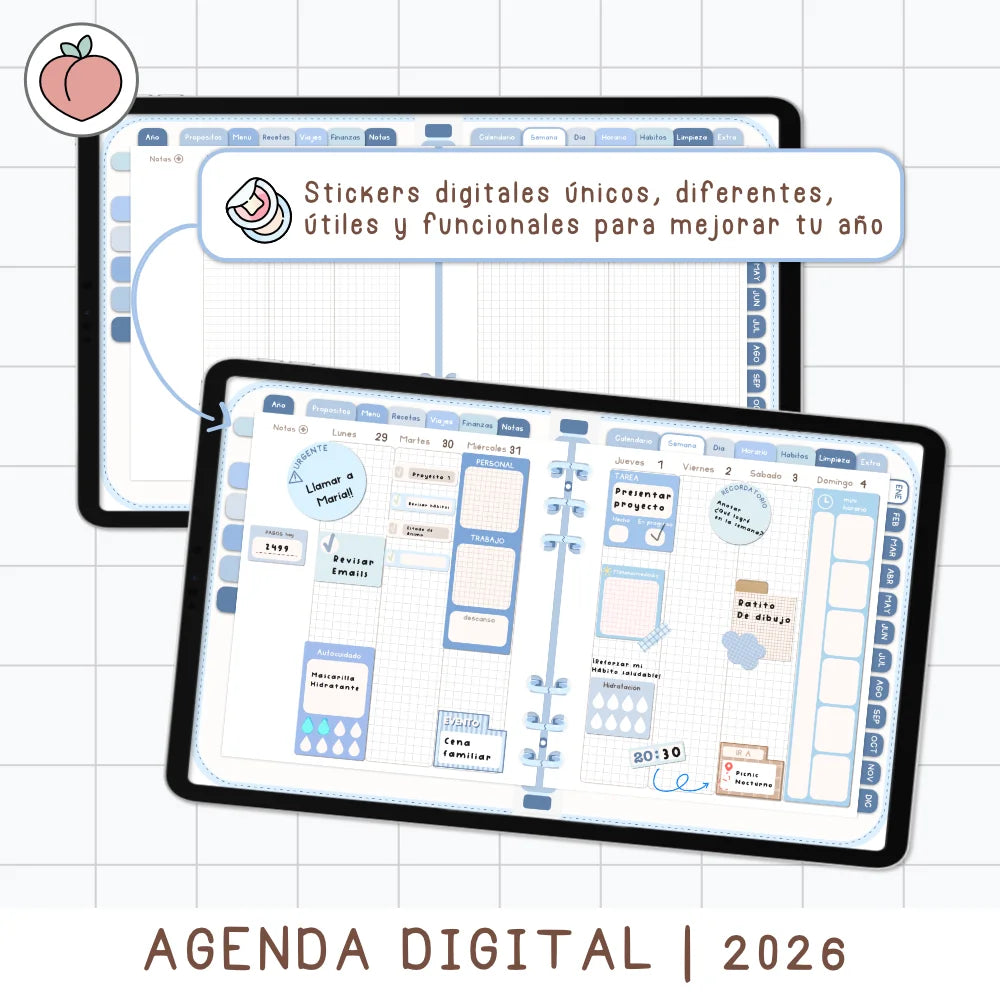 agenda pdf 2026 en color azul