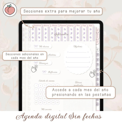 Agenda digital rosa sin fechas