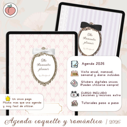 agenda coquette 2026 digital para tablet