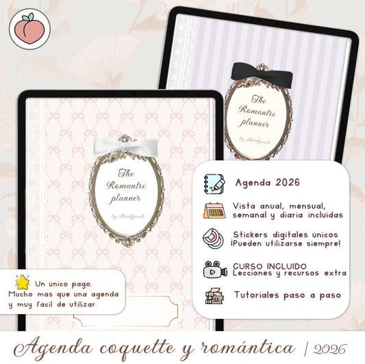 agenda coquette 2026 digital para tablet