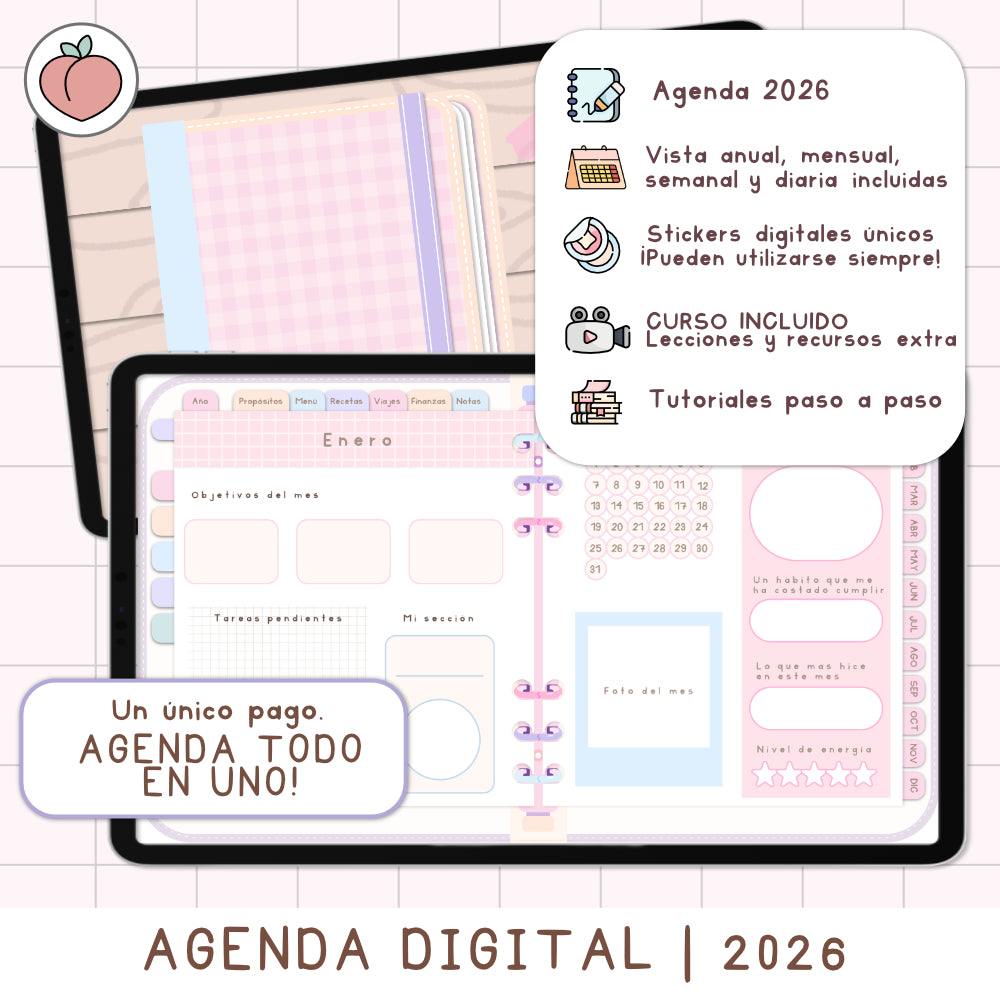 agenda digital 2026 en colores pastel