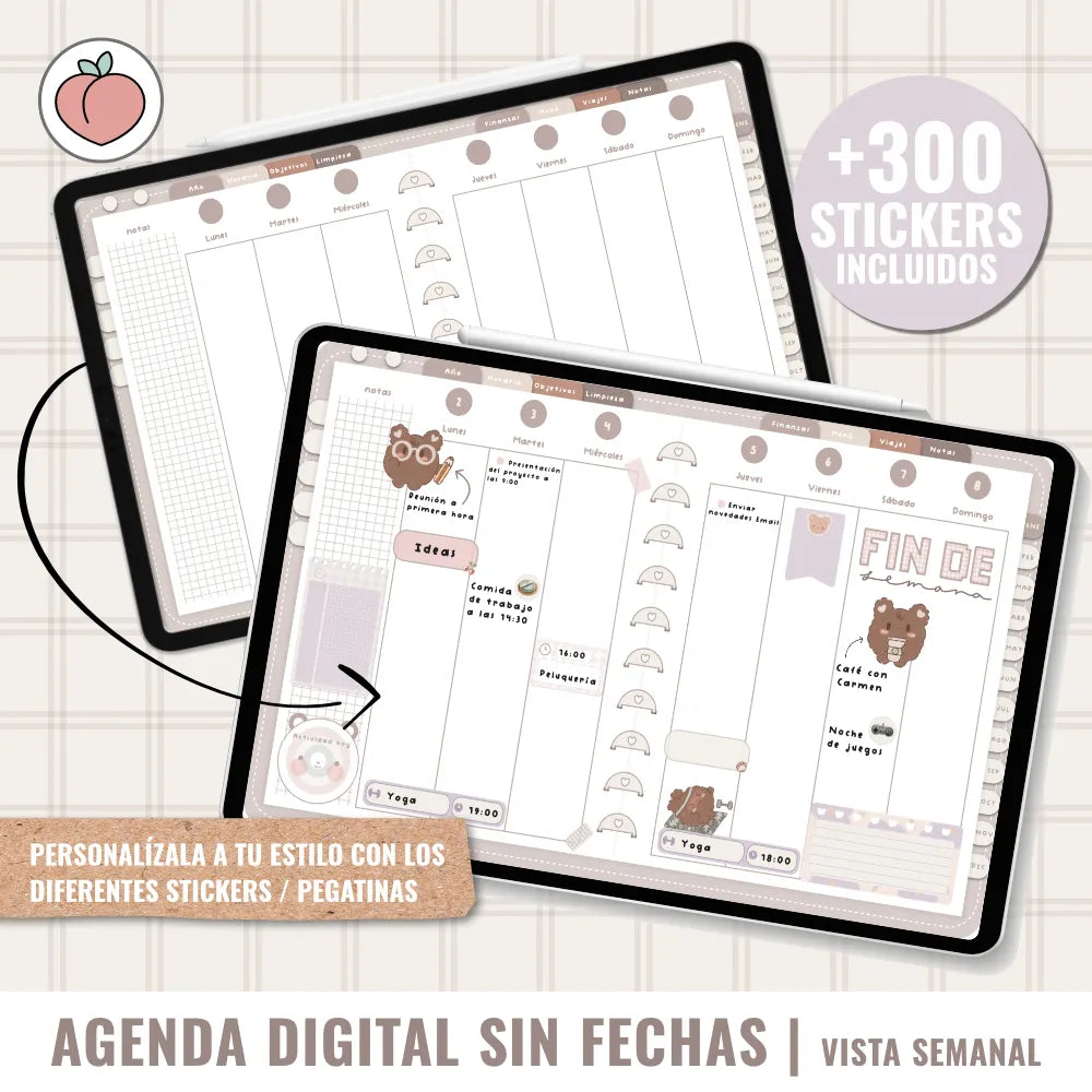 Agenda digital con vista semanal para descargar