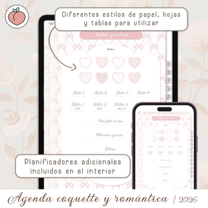 agenda digital coquette 2026 hardpeach