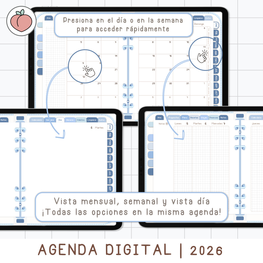 agenda digital 2026 plantillas para Goodnotes y samsung